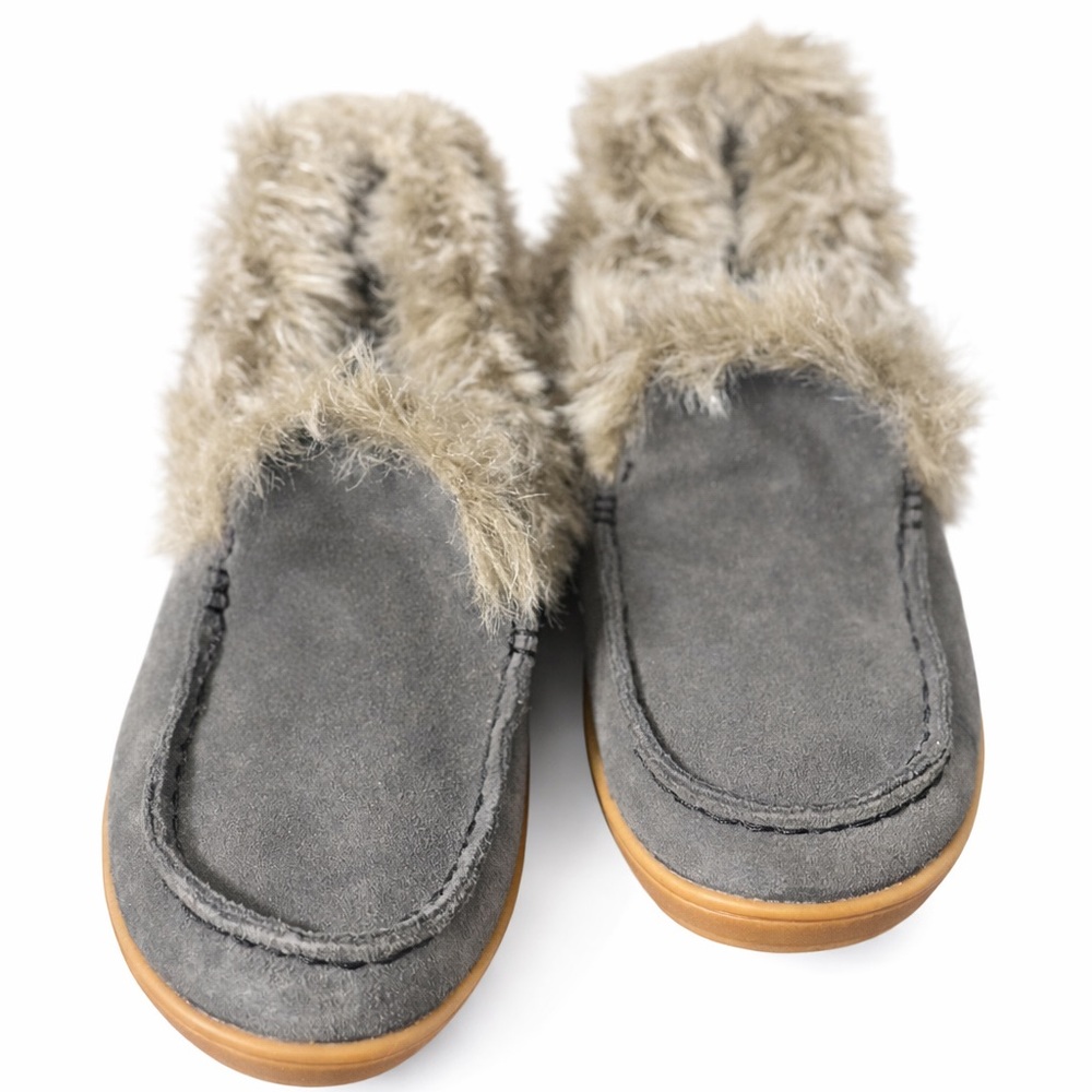 Columbia Suede Cozy Comforts Omni Heat Faux Fur Lined Omni Grip Slippers Size 6